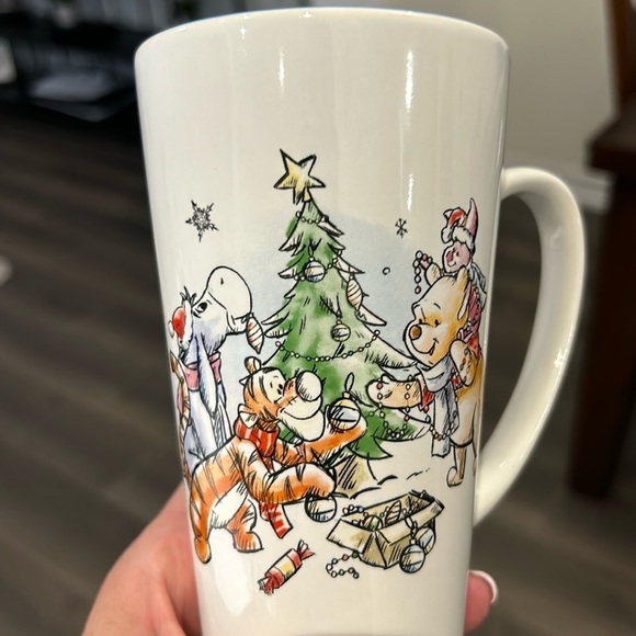 Disney Winnie Pooh Friends Tall Coffee Cup Mug Christmas Warmest Wishes on Back - Picture 9 of 10